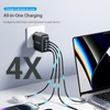 Kép 2/5 - Vention 4-port USB-C+C+C+A (140W/140W/30W/18W 4-portos, GaN, fekete),1,5m, töltő
