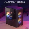 Kép 3/8 - Aerocool CS-107-A-BK-v2 Mesh FRGB Window Black gépház