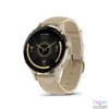 Kép 1/5 - Garmin Venu 3S French Grey-Cream Gold with Leather and Silicone Strap okosóra