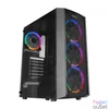 Kép 1/6 - Rampage Everest Flat Mesh RGB Tempered Glass Black gépház