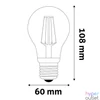 Kép 3/5 - LED izzó, filament, E27, gömb, A60, 8,5W, 1055lm, 2700K, AVIDE