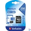 Kép 1/2 - Memóriakártya, microSDXC, 256GB CL10/U1, 90/10 MB/s, adapter, VERBATIM "Premium"