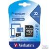 Kép 1/2 - Memóriakártya, microSDHC, 32GB, CL10/U1, 90/10 MB/s, adapter, VERBATIM "Premium"