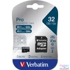 Kép 1/2 - Memóriakártya, microSDHC, 32GB, CL10/U3, 90/45 MB/s, adapter, VERBATIM "PRO"
