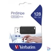 Kép 1/5 - Pendrive, 128GB, USB 2.0, 10/4MB/sec, VERBATIM "PinStripe", fekete