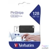 Kép 1/5 - Pendrive, 128GB, USB 2.0, 10/4MB/sec, VERBATIM "PinStripe", fekete
