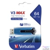 Kép 1/4 - Pendrive, 64GB, USB 3.2, 175/80 MB/s, VERBATIM "V3 MAX", kék-fekete