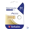 Kép 1/4 - Pendrive, 64GB, USB 3.2, VERBATIM "Executive Metal", arany