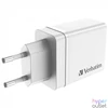 Kép 4/6 - Hálózati töltő, 1xUSB-C PD (20W), USB-A QC 3.0, 2xUSB-A (10W), VERBATIM, fehér