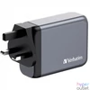 Kép 2/8 - Hálózati töltő, 2xUSB-C PD (100W), USB-C PD (65W), USB-A QC 3.0, EU/UK/US, GaN, VERBATIM
