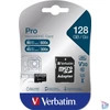 Kép 1/3 - Memóriakártya, microSDXC, 128GB, CL10/U3, 90/45 MB/s, adapter, VERBATIM "PRO"