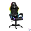 Kép 1/4 - RGB LED-es gamer szék, karfával, párnával, fekete
