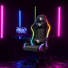 Kép 2/4 - RGB LED-es gamer szék, karfával, párnával, fekete