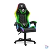 Kép 1/4 - RGB LED-es gamer szék, karfával, párnával, fekete / zöld