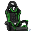 Kép 3/4 - RGB LED-es gamer szék, karfával, párnával, fekete / zöld