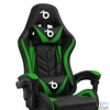 Kép 3/4 - RGB LED-es gamer szék, karfával, párnával, fekete / zöld