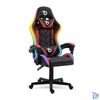 Kép 1/4 - RGB LED-es gamer szék, karfával, párnával, fekete / piros