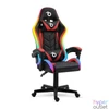 Kép 1/4 - RGB LED-es gamer szék, karfával, párnával, fekete / piros