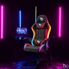 Kép 2/4 - RGB LED-es gamer szék, karfával, párnával, fekete / piros