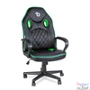 Kép 1/5 - Gamer szék karfával, fekete / zöld, 71 x 53 cm / 53 x 47 cm