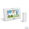 Kép 1/4 - Digitális hőmérő és ébresztőóra, kültéri / beltéri, USB-s, elemes, fehér