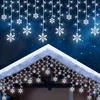 Kép 3/5 - LED-es fényfüggöny, hópehely, 3 x 0,75 m, 224 hidegfehér LED, IP44