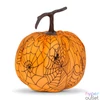 Kép 2/2 - Halloween-i tök dekoráció - 16,5 cm - narancs, pókhálós - habszivacs