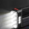 Kép 2/4 - Szolár COB LED zseblámpa, munkalámpa funkcióval, 1200 mAh, MicroUSB, 1000 lumen, IP55
