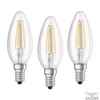 Kép 1/3 - LED izzó, E14, gyertya, filament (C35), 4 W, 470 lm, természetes fehér (4000 K), E, 3 db-os csomag
