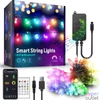 Kép 1/7 - Smart fényfűzér 50db RGB LED 5méter USB