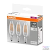 Kép 2/3 - LED izzó, E14, gyertya, filament (C35), 4 W, 470 lm, természetes fehér (4000 K), E, 3 db-os csomag