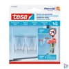 Kép 2/5 - Akasztó öntapadós műanyag, 1 kg teherbírású 2 darab/bliszter Tesa Powerstrips átlátszó