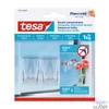 Kép 1/5 - Akasztó öntapadós műanyag, 1 kg teherbírású 2 darab/bliszter Tesa Powerstrips átlátszó