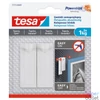 Kép 1/3 - Akasztószög öntapadós, érzékeny felületekhez 1 kg teherbírású 2 darab/bliszter Tesa Powerstrips