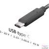 Kép 3/4 - Akyga AK-ND-60 5-20V/2,25-3A/45W USB type C Univerzális notebook hálózati töltő