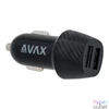 Kép 1/4 - AVAX CC301B CARLY 12W Autós töltő 2x USB A, fekete