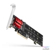 Kép 1/6 - Axagon PCEM2-ND PCI-Express - NVME+M-key/dataswitch/SP/LP M.2 adapter