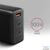 Kép 3/16 - AXAGON ACU-DPQ100 3x port (USB + dual USB-C), PD3.0/QC4+/PPS/Apple 100W fekete GaN töltő