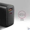 Kép 3/16 - AXAGON ACU-PQ45 QC3.0,4.0/AFC/FCP/PPS/Apple + PD type-C 45W fekete töltő