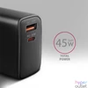 Kép 3/16 - AXAGON ACU-PQ45 QC3.0,4.0/AFC/FCP/PPS/Apple + PD type-C 45W fekete töltő