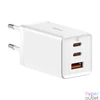 Kép 1/4 - Baseus CCGP120202 GaN5 Pro 65W 2xUSB C/USB fehér töltő