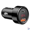 Kép 5/5 - Baseus Magic Series 45W Type-C USB/QC USB digitális kijelzős fekete autós töltő