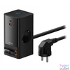 Kép 1/14 - Baseus PSLR000301 PowerCombo 65W fekete hálózati töltő és elosztó