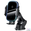 Kép 1/9 - Baseus Car Mount 4,7-6,5" vezeték nélküli műszerfalra és szellőzőrácsba rögzíthető fekete autós Qi töltő és telefontartó