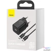 Kép 1/4 - Baseus TZCCSUP-L01 25W Type-C fekete mini utazó töltő