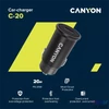 Kép 8/12 - Canyon C-20 20W univerzális autós töltő adapter fekete