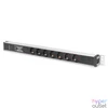 Kép 1/7 - DIGITUS 1U PDU 230V 16A 7xCEE 7/3 aljzat CEE7/7 csatlakozó túlfeszültség védelemmel és vonalszűrővel 2m elosztósor