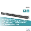 Kép 6/7 - DIGITUS 1U PDU 230V 16A 7xCEE 7/3 aljzat CEE7/7 csatlakozó túlfeszültség védelemmel és vonalszűrővel 2m elosztósor