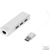Kép 1/3 - DIGITUS USB 3.0 Gigabit Ethernet adapter + 3 portos USB HUB