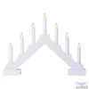 Kép 1/7 - Emos DCAW12 29 cm 2x AA beltéri meleg fehér időzítős fa fehér LED gyertyatartó